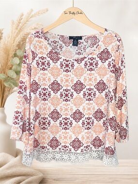 Riley + James Blouse with Lace Detail | XL | GUC